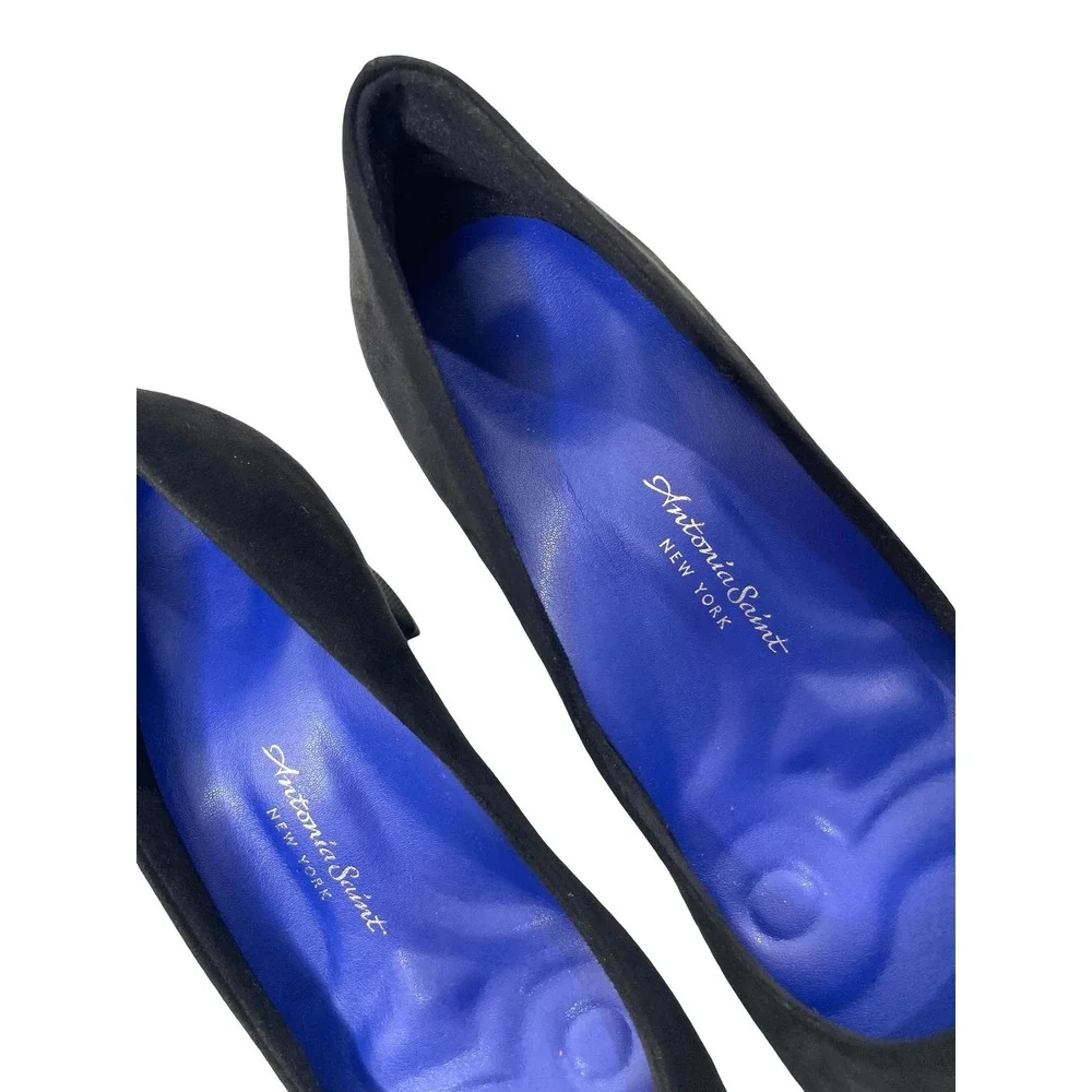 Antonia Saint NY All Day and Night suede block heel pumps Size 7.5B black